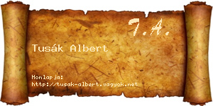 Tusák Albert névjegykártya