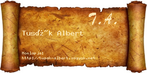 Tusák Albert névjegykártya